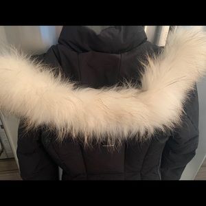 Real white fur winter coat